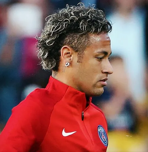 Neymar's High length curly hair